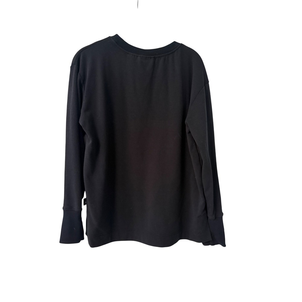 Spyder Womens Black Crew Neck Long Sleeve Sweatshirt‎ High-Low Hem Size Medium